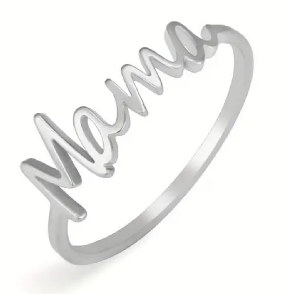 ๐๏ธ 'Mama' Rings Size 7 Gold or Silver - Picture 2 of 5
